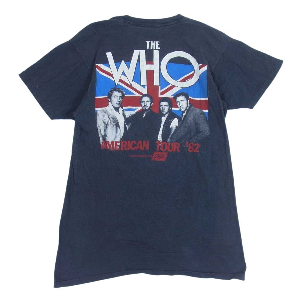 80s SCREEN STARS THE WHO AMERICAN TOUR 1982 ビンテージj ザ・フー バンド Tシャツ バンT ダークネイビー系 L【中古】