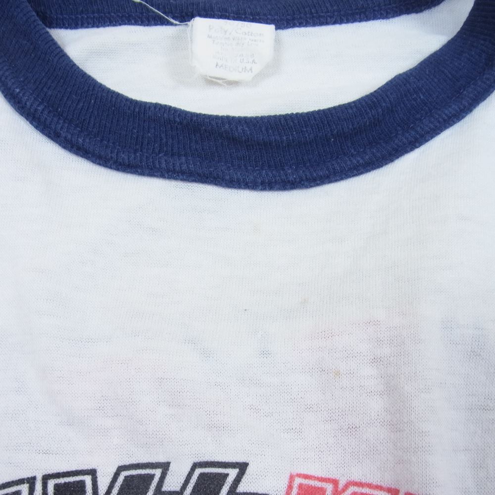 70s KISS 1979WORLD TOUR ビンテージ キッス バンド Tシャツ バンT ラグラン ホワイト系 ネイビー系 M【中古】