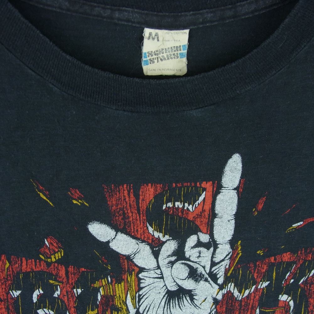 80s SCREEN STARS BLACK SABBATH 1981 MOB RULES TOUR ビンテージ ブラックサバス バンド Tシャツ 半袖 バンT ダークグレー系 M【中古】