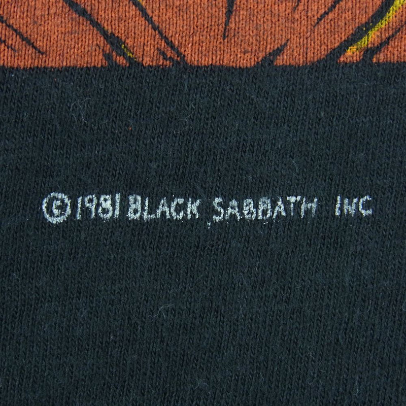 80s SCREEN STARS BLACK SABBATH 1981 MOB RULES TOUR ビンテージ ブラックサバス バンド Tシャツ 半袖 バンT ダークグレー系 M【中古】
