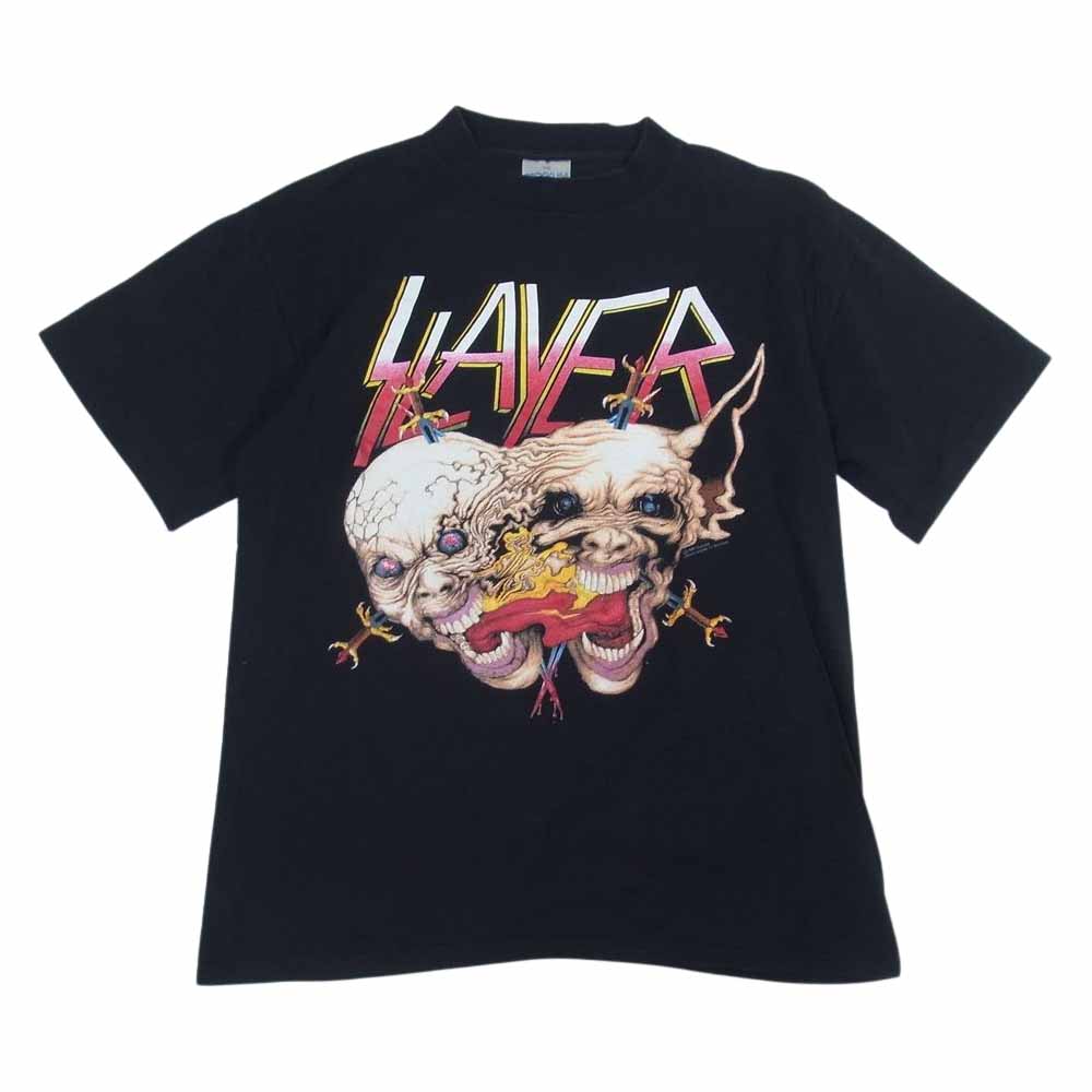 THE BROCKUM 90s BROCKUM USA製 SLAYER CLASH OF THE TITANS ビンテージ ワールドツアー1991 スレイヤー Tシャツ バンド Tシャツ バンT 袖シングルステッチ ブラック系 L【中古】