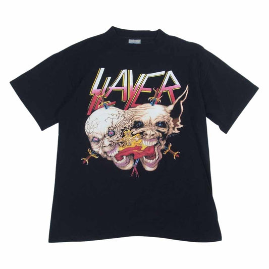THE BROCKUM 90s BROCKUM USA製 SLAYER CLASH OF THE TITANS ビンテージ ワールドツアー1991 スレイヤー Tシャツ バンド Tシャツ バンT 袖シングルステッチ ブラック系 L【中古】