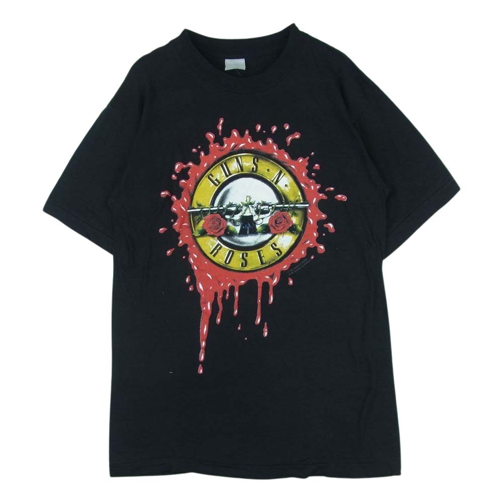 90s GUNS N' ROSES GET IN THE RING 1991 1992 Tour ビンテージ ガンズ&ローゼス バンド Tシャツ 半袖 バンT ブラック系 XL【中古】