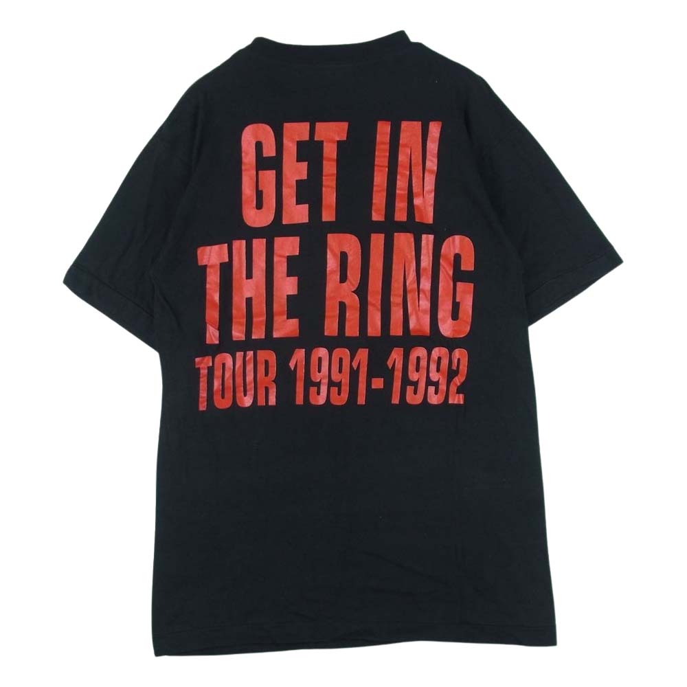 90s GUNS N' ROSES GET IN THE RING 1991 1992 Tour ビンテージ ガンズ&ローゼス バンド Tシャツ 半袖 バンT ブラック系 XL【中古】