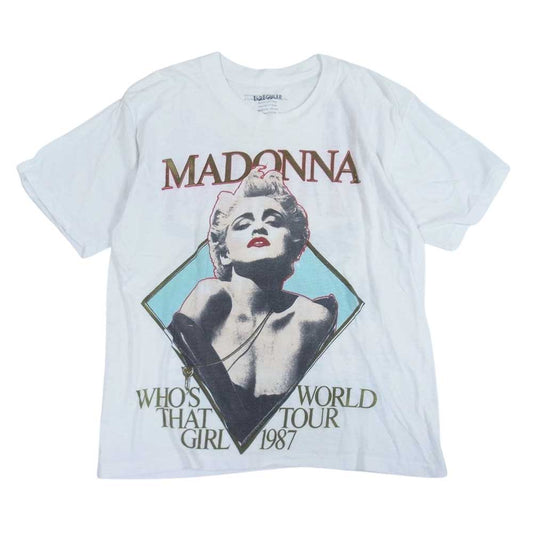 80s MADONNA WHO'S THAT GIRL WORLD TOUR 1987 マドンナ バンド Tシャツ バンT袖裾 シングルステッチ ホワイト系 M【中古】