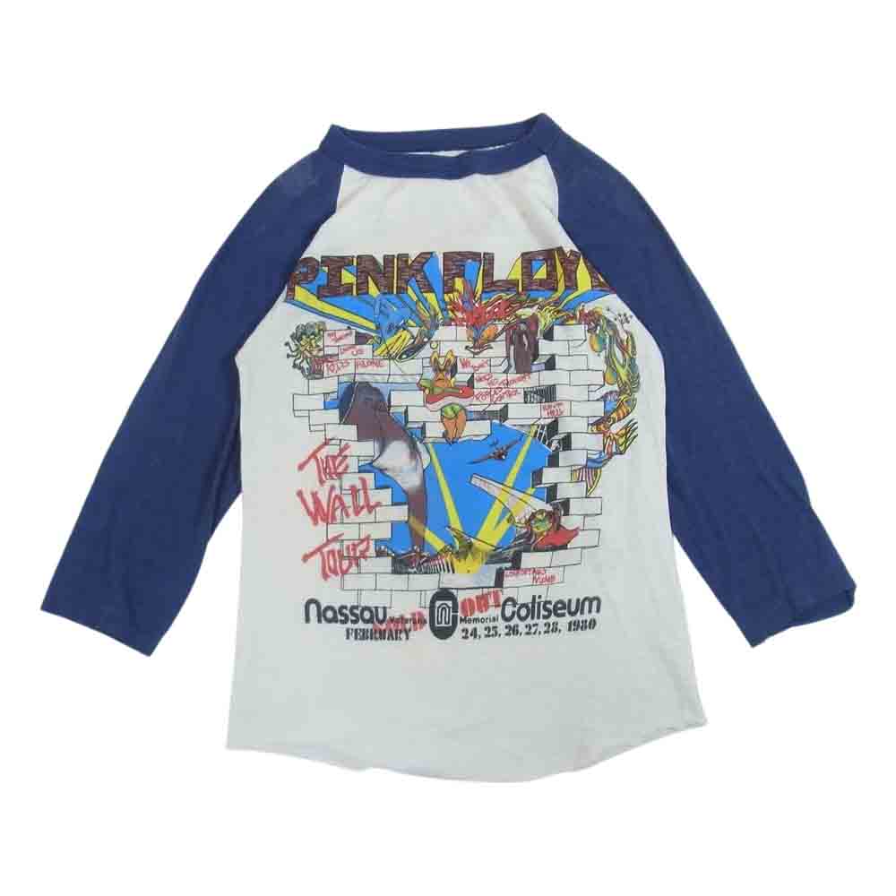 80s PINK FLOYD 1980 Memorial Coliseum ビンテージ ピンクフロイド  バンド Tシャツ バンT ラグラン ホワイト系 ネイビー系 表記なし【中古】