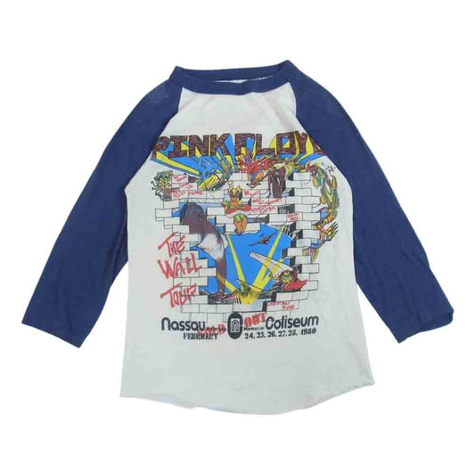 80s PINK FLOYD 1980 Memorial Coliseum ビンテージ ピンクフロイド  バンド Tシャツ バンT ラグラン ホワイト系 ネイビー系 表記なし【中古】