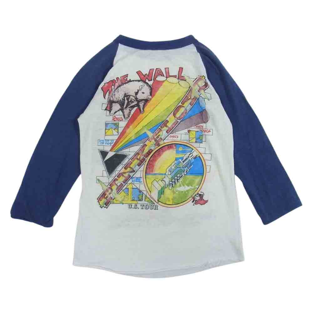80s PINK FLOYD 1980 Memorial Coliseum ビンテージ ピンクフロイド  バンド Tシャツ バンT ラグラン ホワイト系 ネイビー系 表記なし【中古】