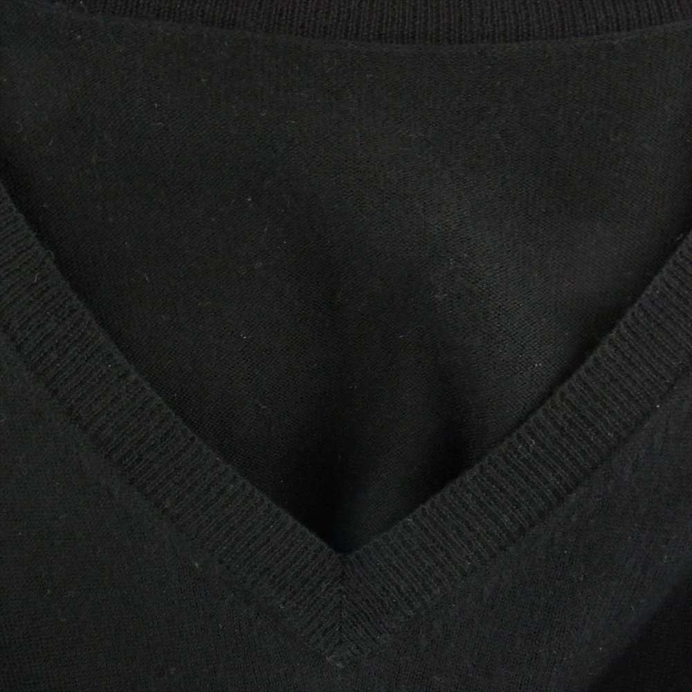Lucien Pellat-Finet ルシアンペラフィネ カシミヤ スカル スター 刺? Vネック ニット セーター ブラック系 M【中古】