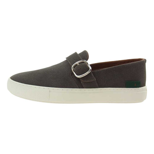 アーロン UNITED ARROWS ユナイテッドアローズ モンクストラップ スリッポン グレー系 24.5cm【極上美品】【中古】