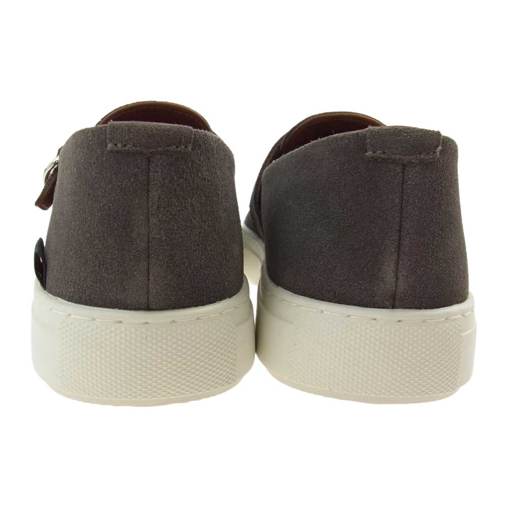 アーロン UNITED ARROWS ユナイテッドアローズ モンクストラップ スリッポン グレー系 24.5cm【極上美品】【中古】