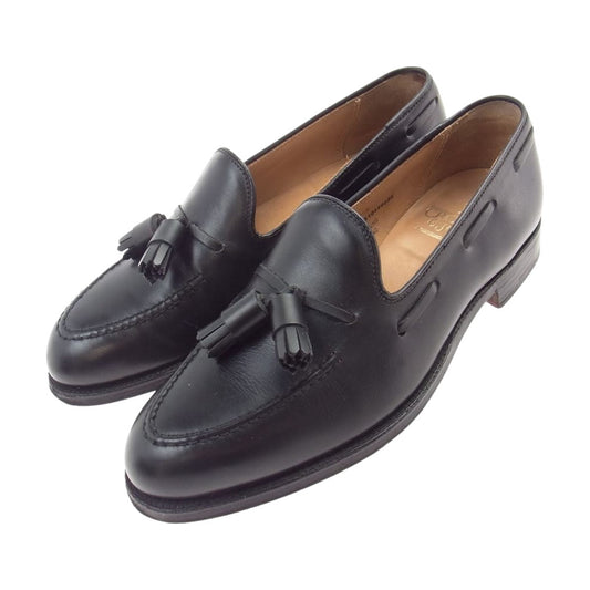 CROCKETT&JONES クロケットアンドジョーンズ 26212A-C01L1 CAVENDISH 3 TASSEL LOWFERS キャベンディッシュ カーフ タッセル レザー ローファー  ブラック系 5.5【中古】