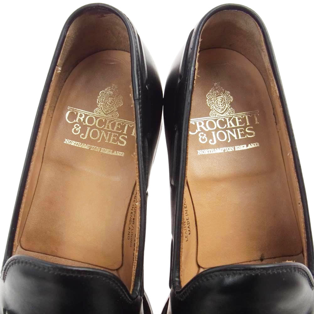 CROCKETT&JONES クロケットアンドジョーンズ 26212A-C01L1 CAVENDISH 3 TASSEL LOWFERS キャベンディッシュ カーフ タッセル レザー ローファー  ブラック系 5.5【中古】