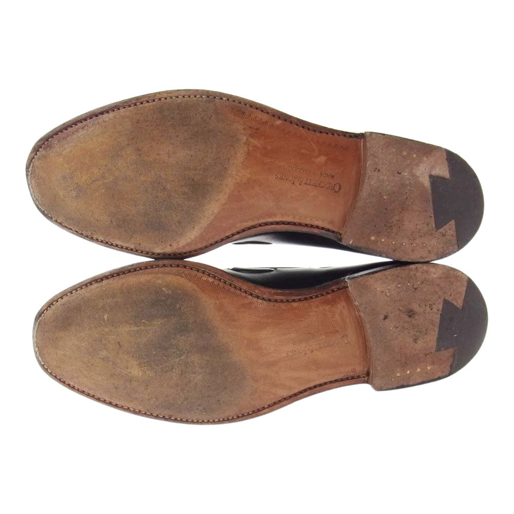 CROCKETT&JONES クロケットアンドジョーンズ 26212A-C01L1 CAVENDISH 3 TASSEL LOWFERS キャベンディッシュ カーフ タッセル レザー ローファー  ブラック系 5.5【中古】