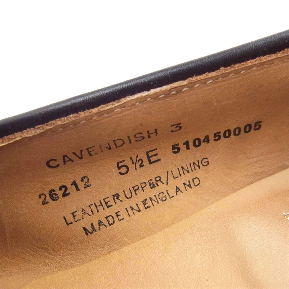 CROCKETT&JONES クロケットアンドジョーンズ 26212A-C01L1 CAVENDISH 3 TASSEL LOWFERS キャベンディッシュ カーフ タッセル レザー ローファー  ブラック系 5.5【中古】