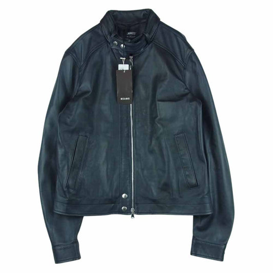 エンティ 23-7606 Brilla per il gusto ブリッラ ペル イル グスト 別注 VALLICO SP レザー ライダース ジャケット 黒に近い ダークネイビー系 48【美品】【中古】