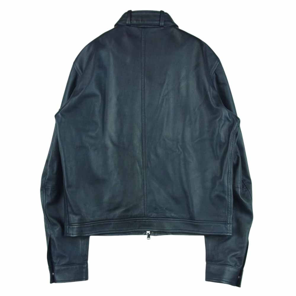 エンティ 23-7606 Brilla per il gusto ブリッラ ペル イル グスト 別注 VALLICO SP レザー ライダース ジャケット 黒に近い ダークネイビー系 48【美品】【中古】