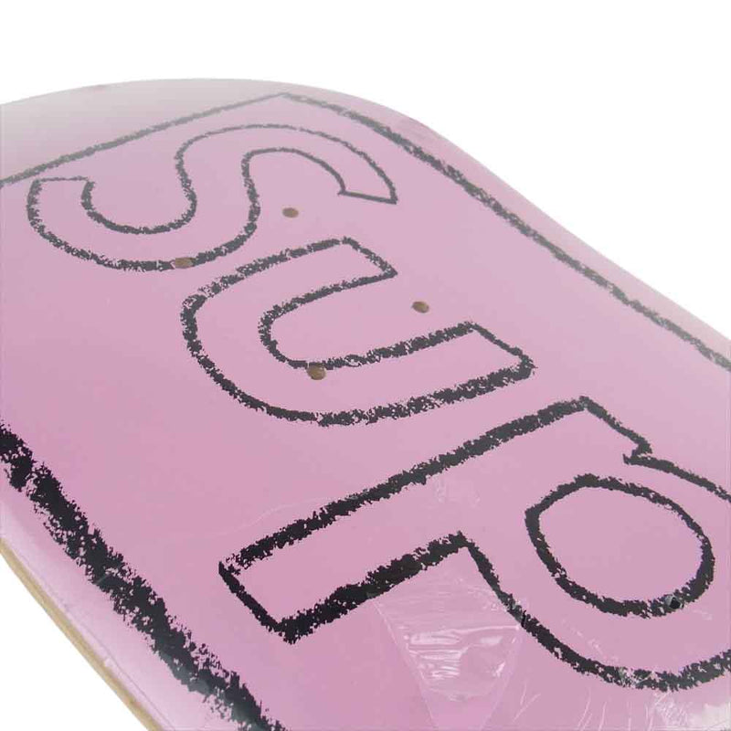 シュプリーム カウズ チョーク ロゴ スケートボード "ピンク"