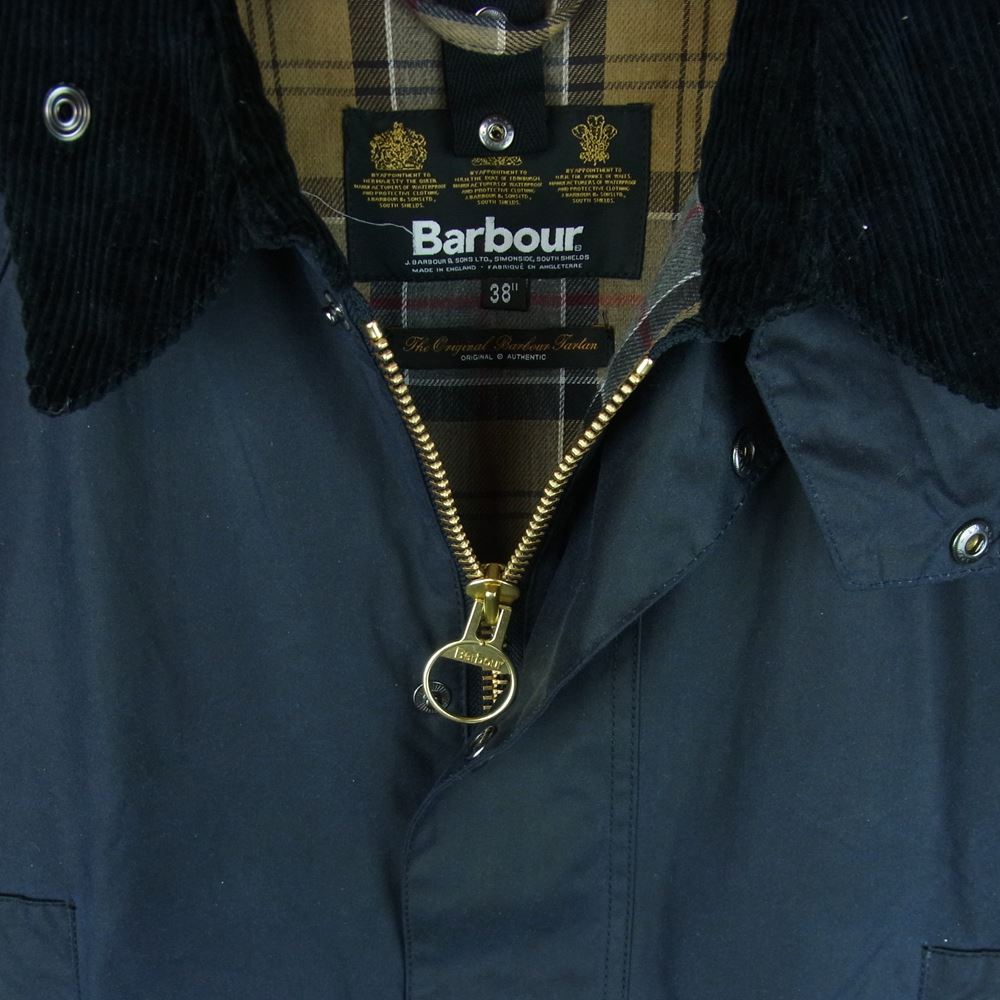Barbour バブアー MWX0658NY92 英国製 SL BEAUFORT JACKET 3ワラント オイルド スリムフィット ビューフォート ジャケット ダークネイビー系 38【中古】