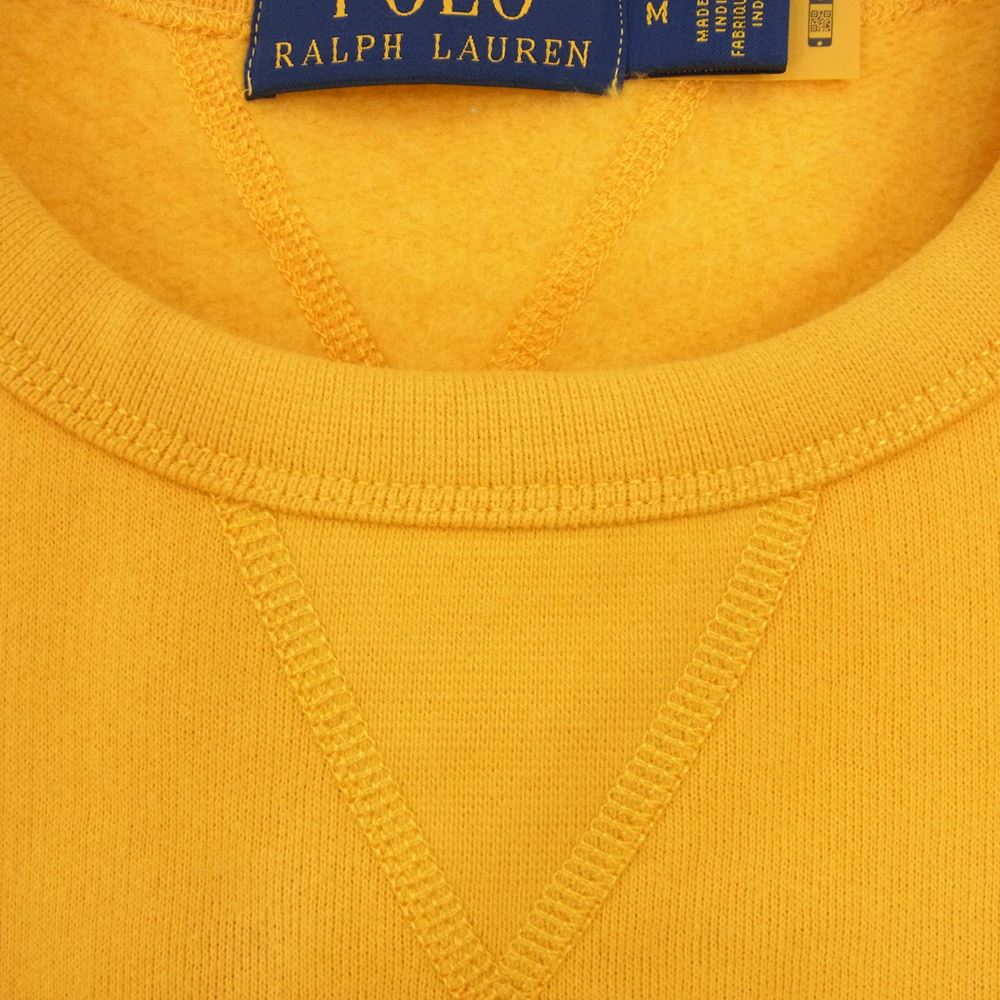 POLO RALPH LAUREN ポロ・ラルフローレン 国内正規品 ポニー刺繍 クルーネック スウェット トレーナー イエロー系 M【中古】