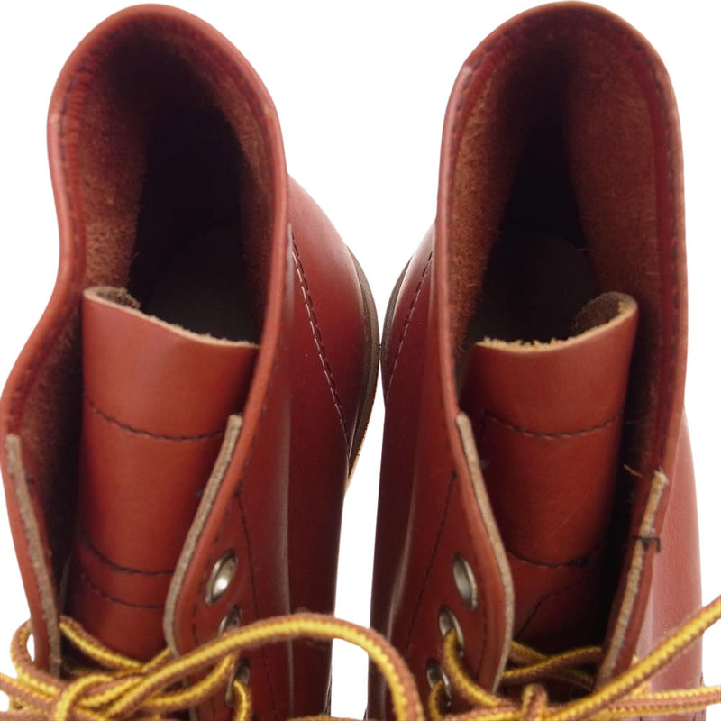 RED WING レッドウィング ブーツ 8166 6インチ クラシック ラウンド ワークブーツ 犬タグ レッド系 27.0cm【美品】