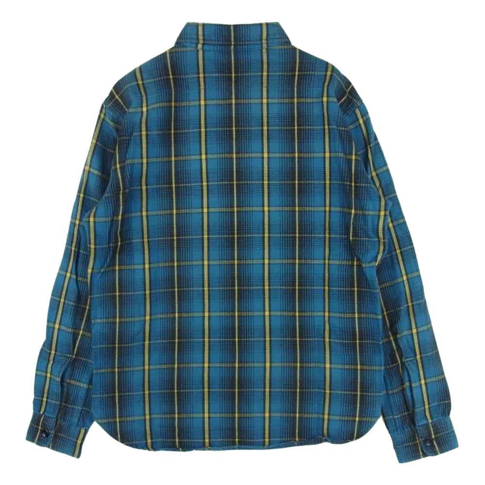 TENDERLOIN テンダーロイン T-HEAVY FLANNEL SHT ヘビー フランネル チェック 長袖 シャツ 日本製 ブルー系 XS【中古】