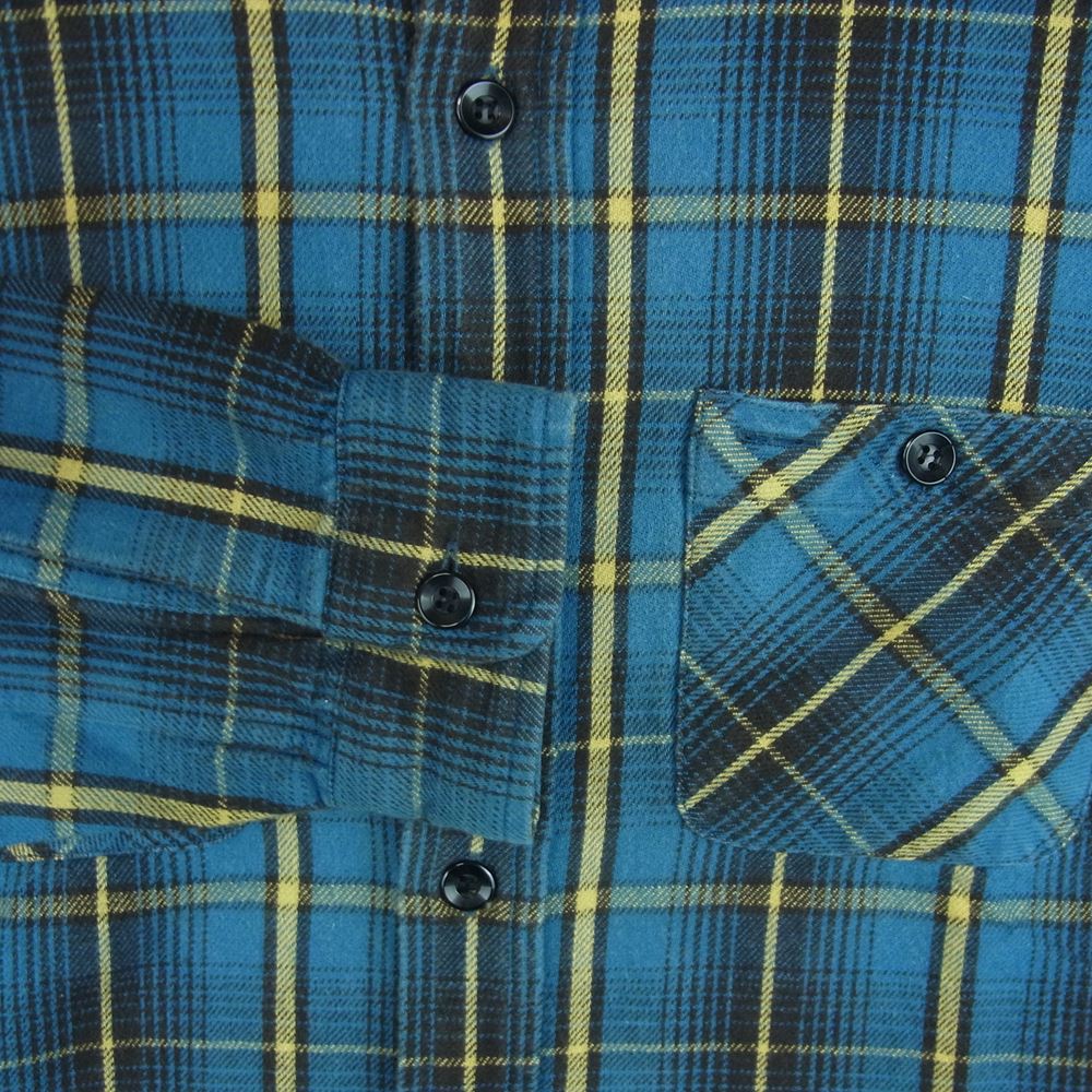 TENDERLOIN テンダーロイン T-HEAVY FLANNEL SHT ヘビー フランネル チェック 長袖 シャツ 日本製 ブルー系 XS【中古】