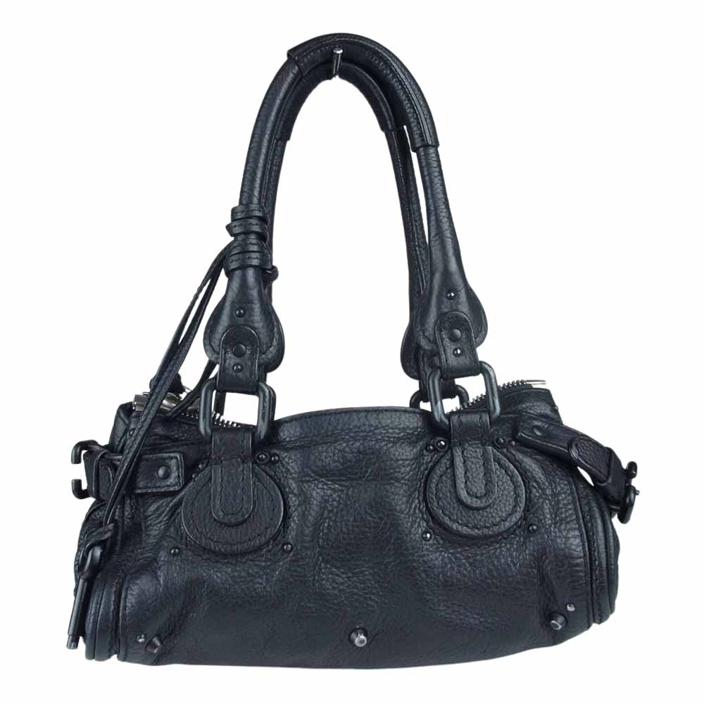 Chloe クロエ ミニ パディントン レザー ハンド バッグ ブラック系【中古】