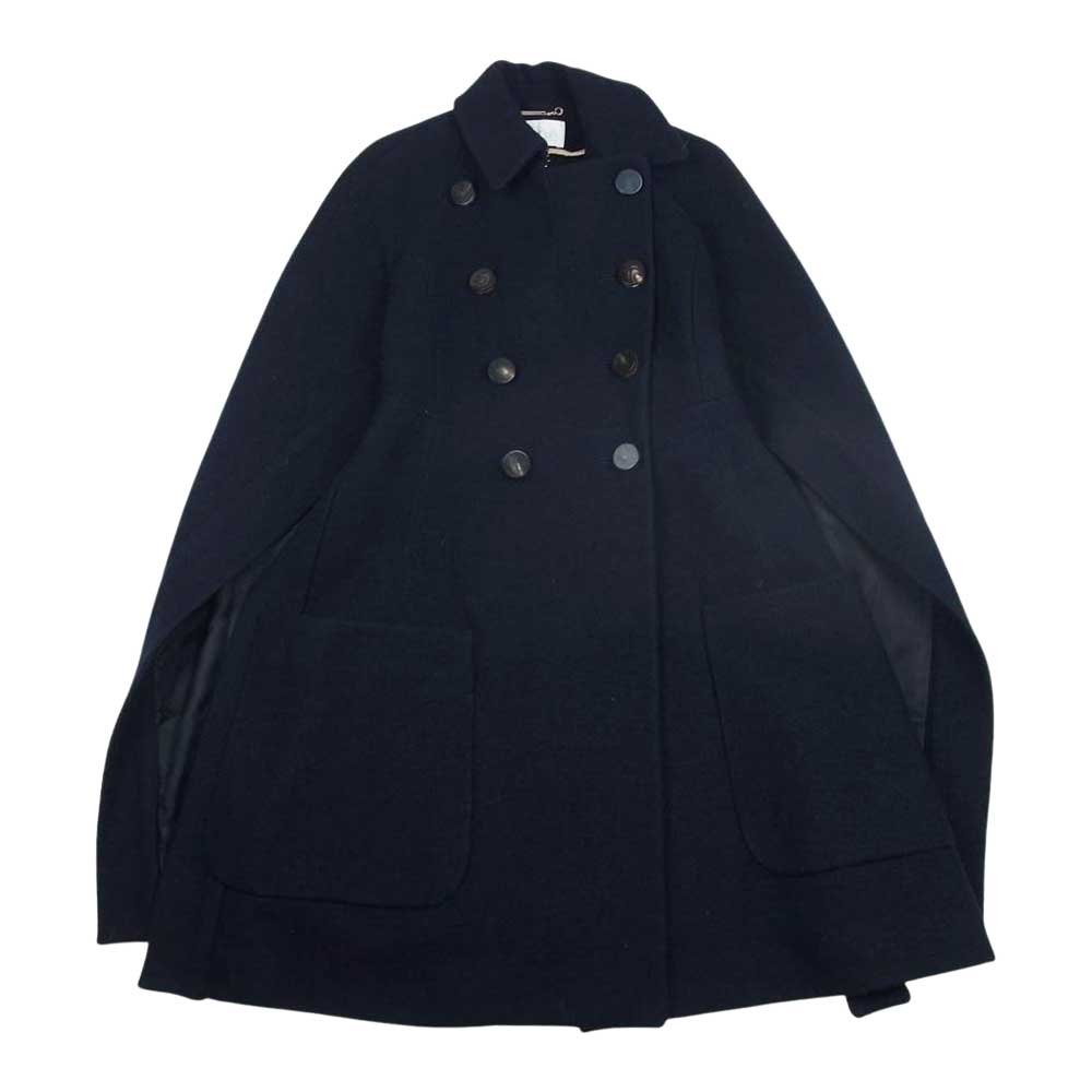 Chloe クロエ ウール ダブル ケープ コート ネイビー系 34【中古】