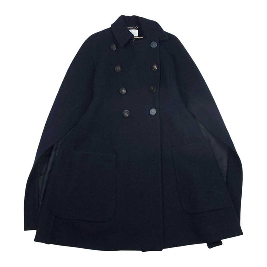 Chloe クロエ ウール ダブル ケープ コート ネイビー系 34【中古】