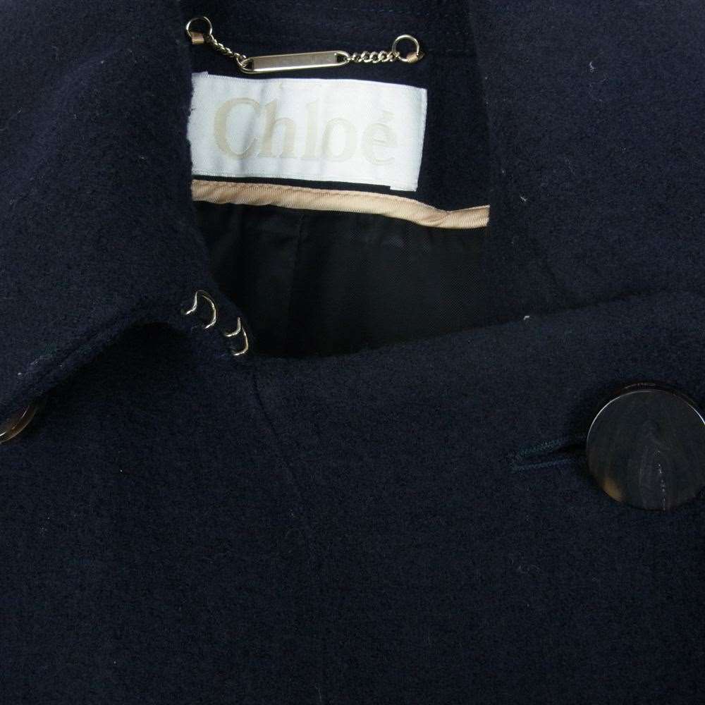 Chloe クロエ ウール ダブル ケープ コート ネイビー系 34【中古】