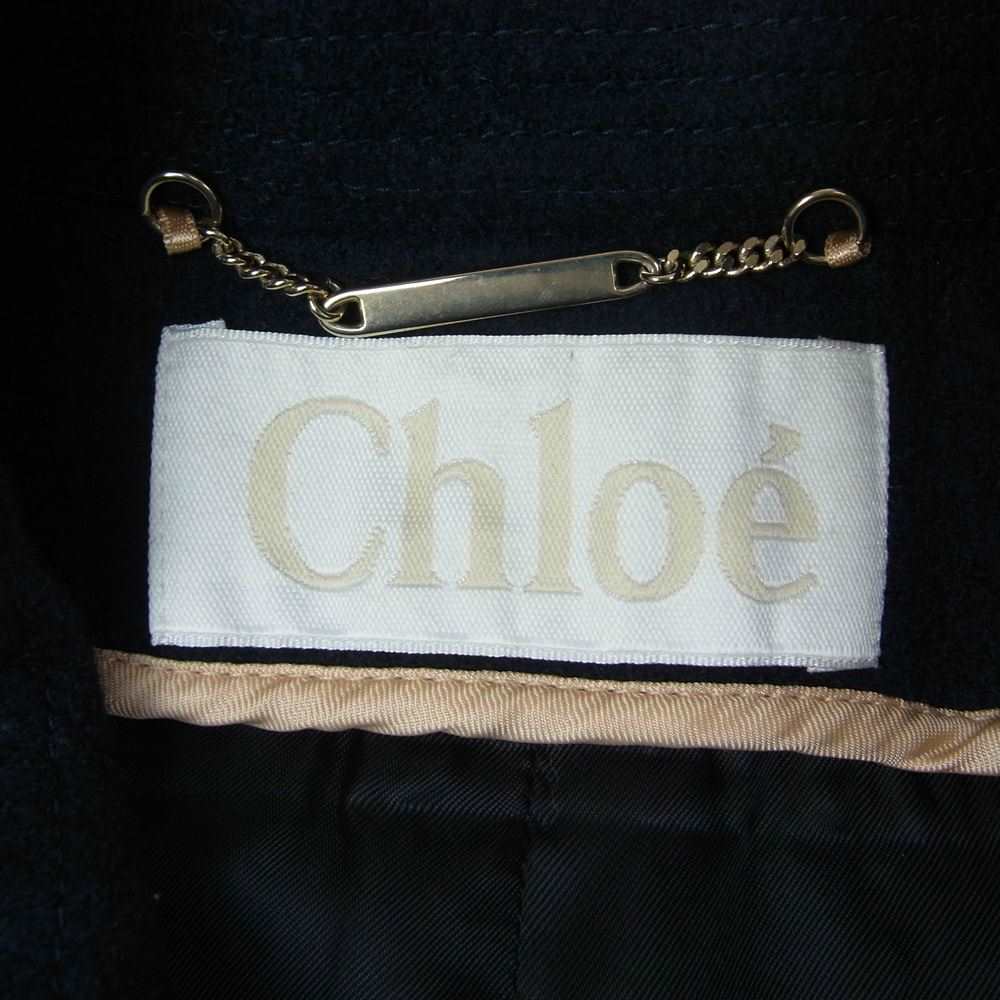 Chloe クロエ ウール ダブル ケープ コート ネイビー系 34【中古】