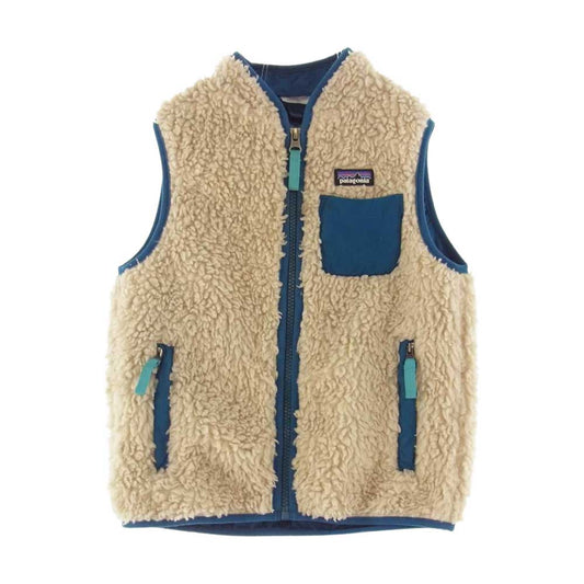 patagonia パタゴニア Baby Retro-X Vest ベビー レトロX フリース ベスト ブルー系 ホワイト系 5T【中古】