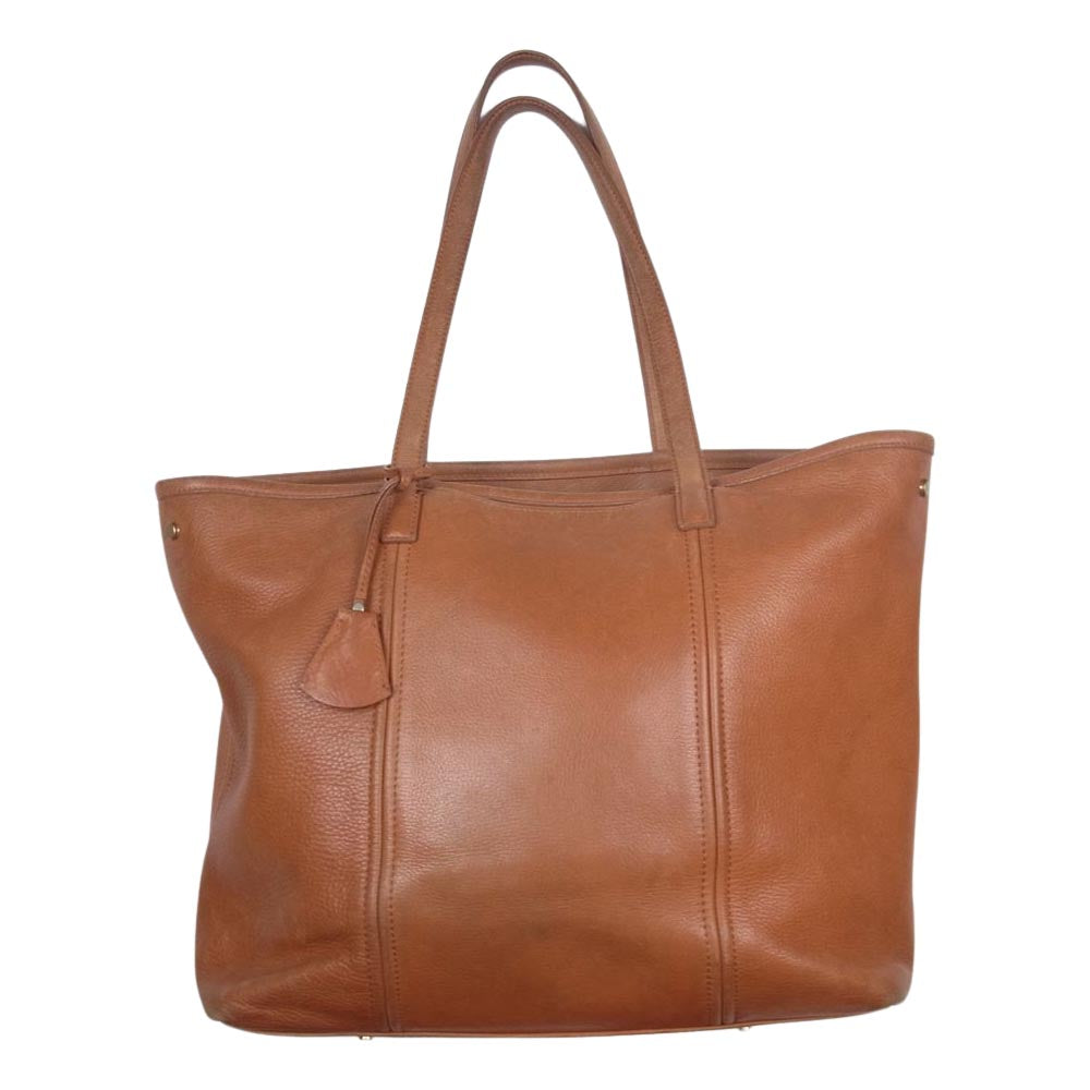 aniary アニアリ 07-02000  シュリンクレザー トートバッグ オレンジ オレンジ系【中古】