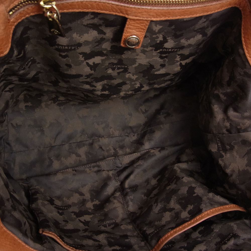 aniary アニアリ 07-02000  シュリンクレザー トートバッグ オレンジ オレンジ系【中古】