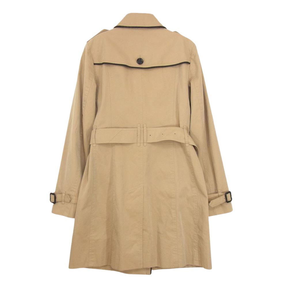 BURBERRY バーバリー B1A24-630-51 国内正規品 LONDON ロンドン レザー パイピング トレンチ コート ベージュ系 38【中古】