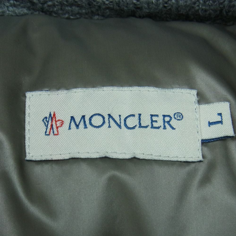 MONCLER モンクレール 420919436900 MAGLIONE TRICOT CARDIGAN ニット切替 フード付き ダウン ジップアップ ジャケット グレー系 L【中古】