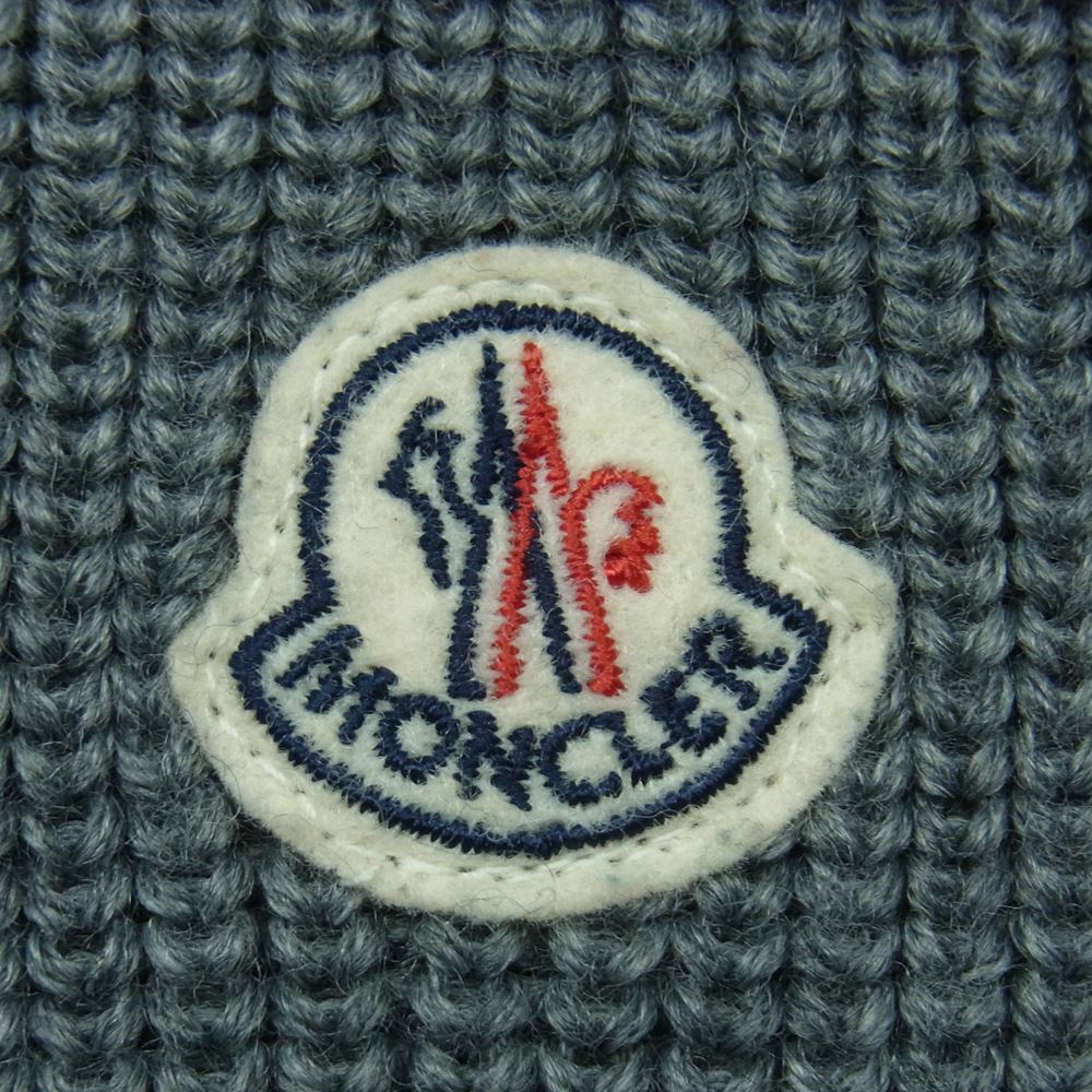 MONCLER モンクレール 420919436900 MAGLIONE TRICOT CARDIGAN ニット切替 フード付き ダウン ジップアップ ジャケット グレー系 L【中古】
