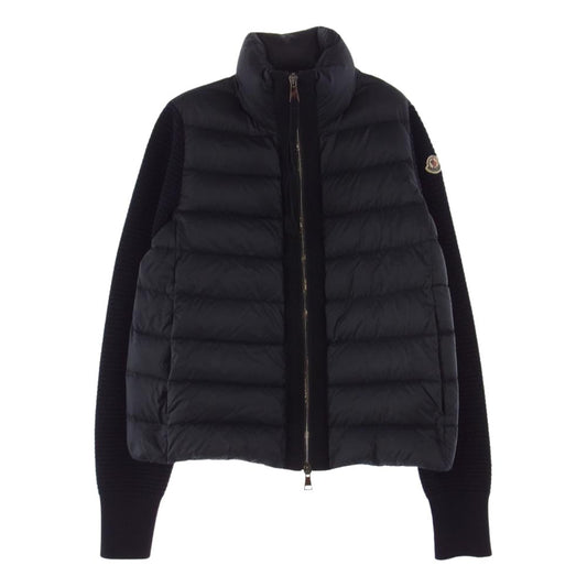 MONCLER モンクレール 19AW E20939455700 MAGLIA TRICOT CARDIGAN ダウンジャケット ニット 切替 ジップアップ ネイビー系 XS【中古】