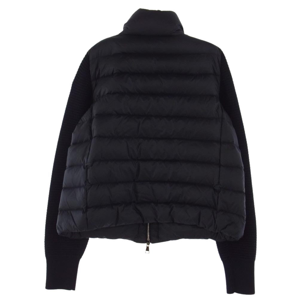 MONCLER モンクレール 19AW E20939455700 MAGLIA TRICOT CARDIGAN ダウンジャケット ニット 切替 ジップアップ ネイビー系 XS【中古】
