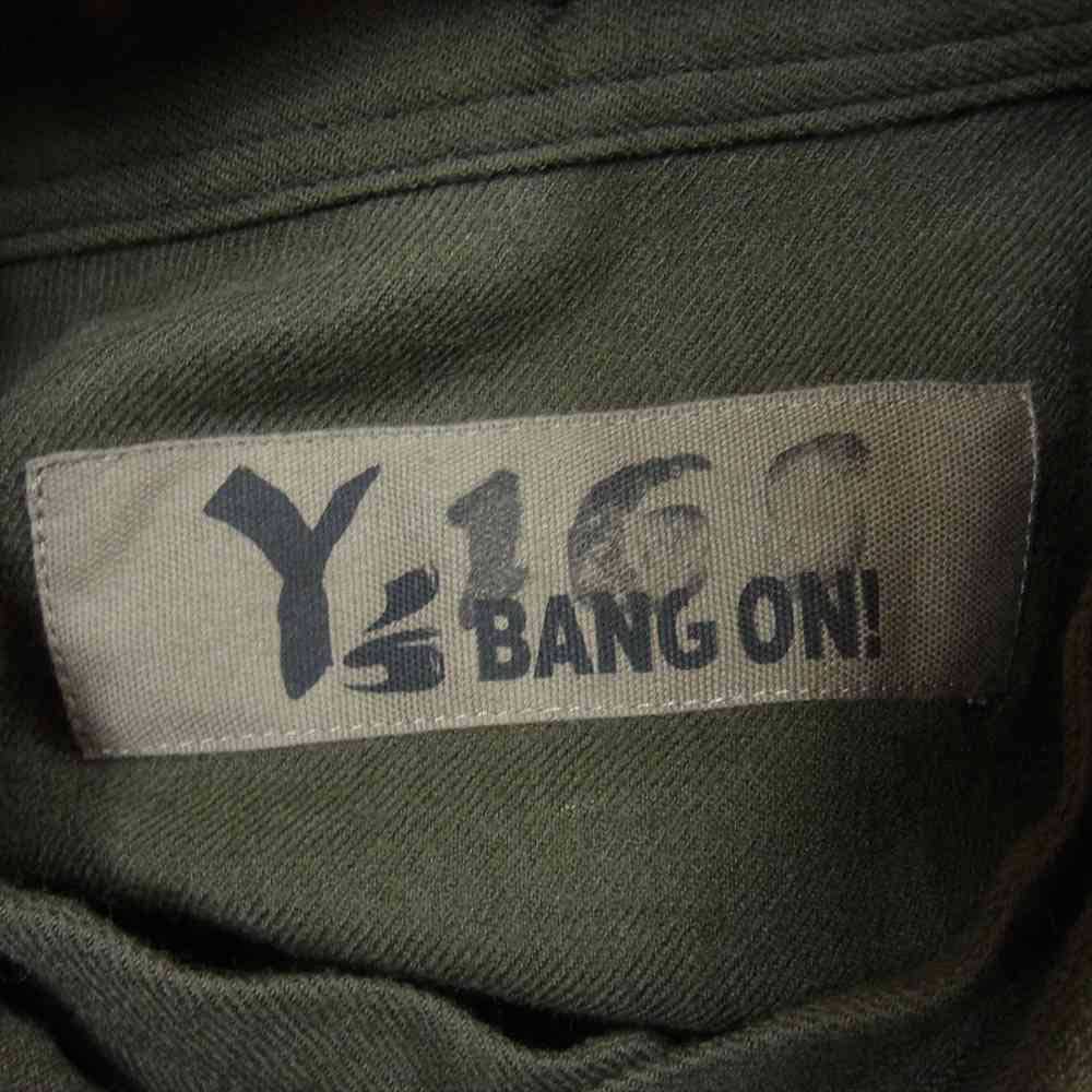 Yohji Yamamoto ヨウジヤマモト YF-B88-172 Y's BANG ON! ワイズバングオン No.168 WOOL VIYELLA DETACHABLE COLLAR SHIRTS ウール デタッチャブルカラー 立体ポケット 長袖 シャツ モスグリーン系 2【中古】