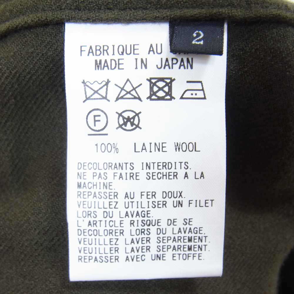 Yohji Yamamoto ヨウジヤマモト YF-B88-172 Y's BANG ON! ワイズバングオン No.168 WOOL VIYELLA DETACHABLE COLLAR SHIRTS ウール デタッチャブルカラー 立体ポケット 長袖 シャツ モスグリーン系 2【中古】