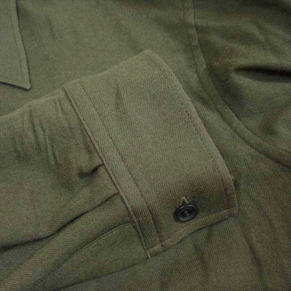 Yohji Yamamoto ヨウジヤマモト YF-B88-172 Y's BANG ON! ワイズバングオン No.168 WOOL VIYELLA DETACHABLE COLLAR SHIRTS ウール デタッチャブルカラー 立体ポケット 長袖 シャツ モスグリーン系 2【中古】