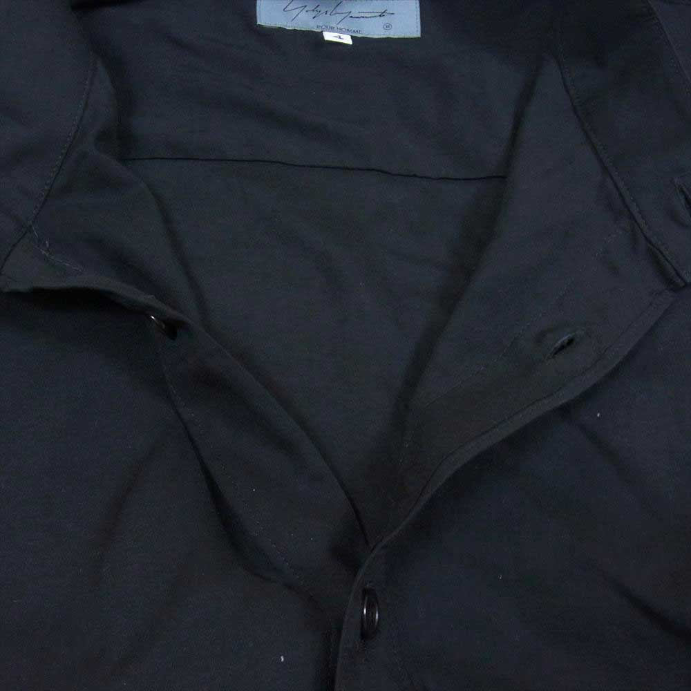 Yohji Yamamoto POUR HOMME ヨウジヤマモトプールオム HX-B19-201 G-段違いスタンドB 変形 スタンドカラー ロングシャツ ブラック系 4【中古】