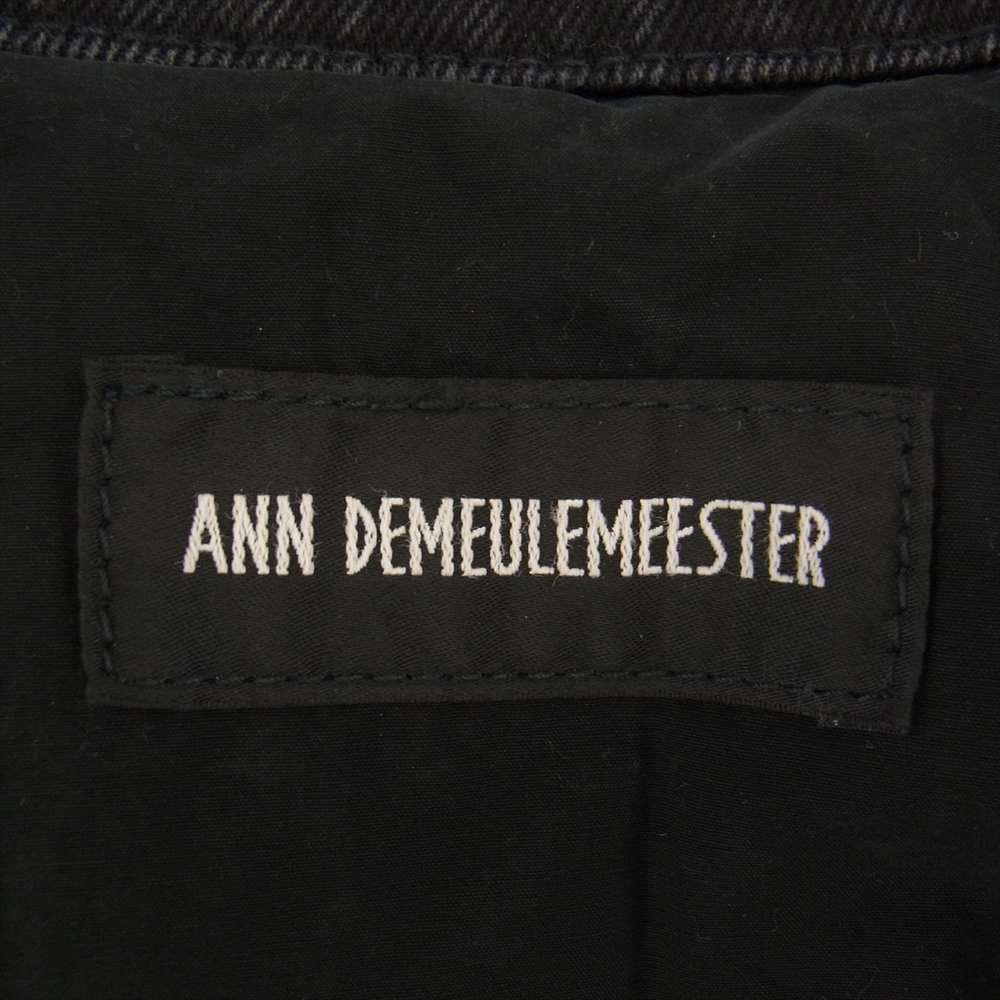 ANN DEMEULEMEESTER アンドゥムルメステール 22SS 2201-M-JA43-D-190-070 ウォッシュド ノースリーブ デニムジャケット ベスト ブラック系 52【中古】