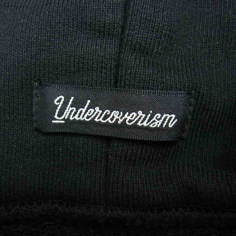 UNDERCOVER アンダーカバー 22AW UI2B4801 Undercoverism アンダーカバイズム Panelled Hooded Sweatshirt  パネル 再構築 切替 ジップ フーディ パーカー ブラック系【中古】