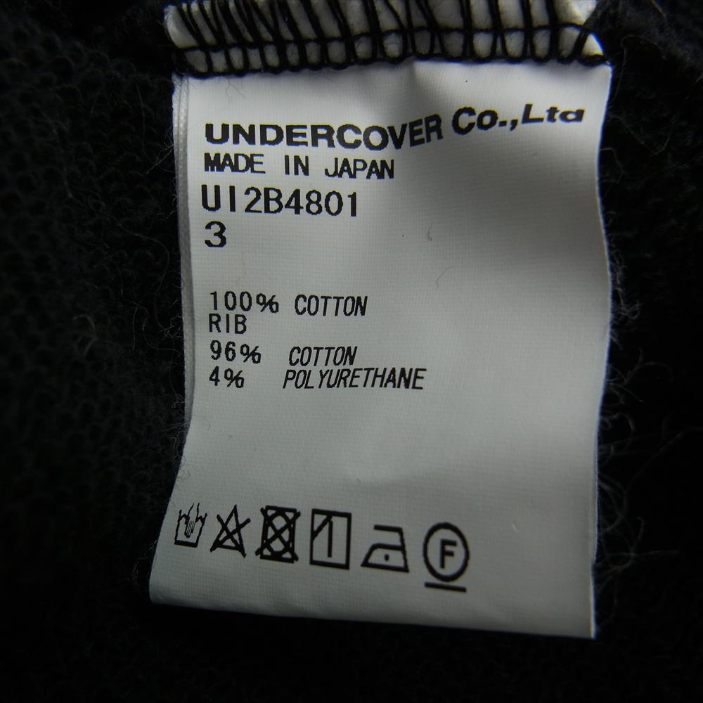 UNDERCOVER アンダーカバー 22AW UI2B4801 Undercoverism アンダーカバイズム Panelled Hooded Sweatshirt  パネル 再構築 切替 ジップ フーディ パーカー ブラック系【中古】