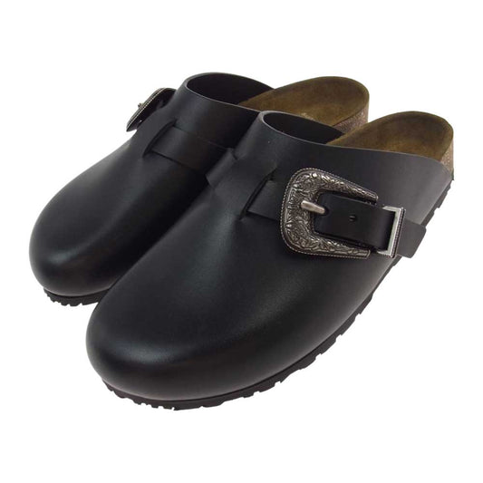 SAINT LAURENT サンローラン 687617 スムースレザー ニコルズ クロッグ サンダル ブラック系 42.5【美品】【中古】