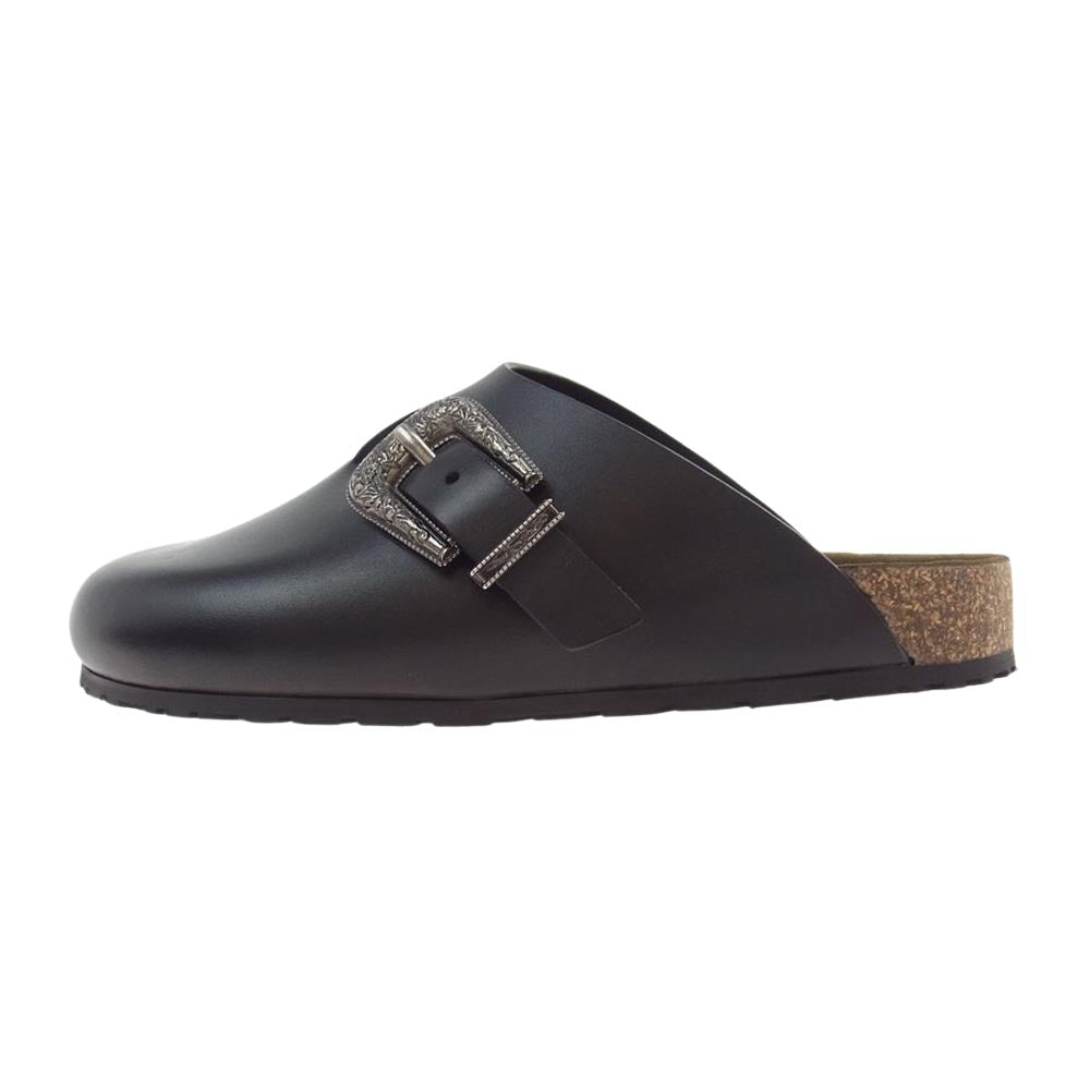 SAINT LAURENT サンローラン 687617 スムースレザー ニコルズ クロッグ サンダル ブラック系 42.5【美品】【中古】
