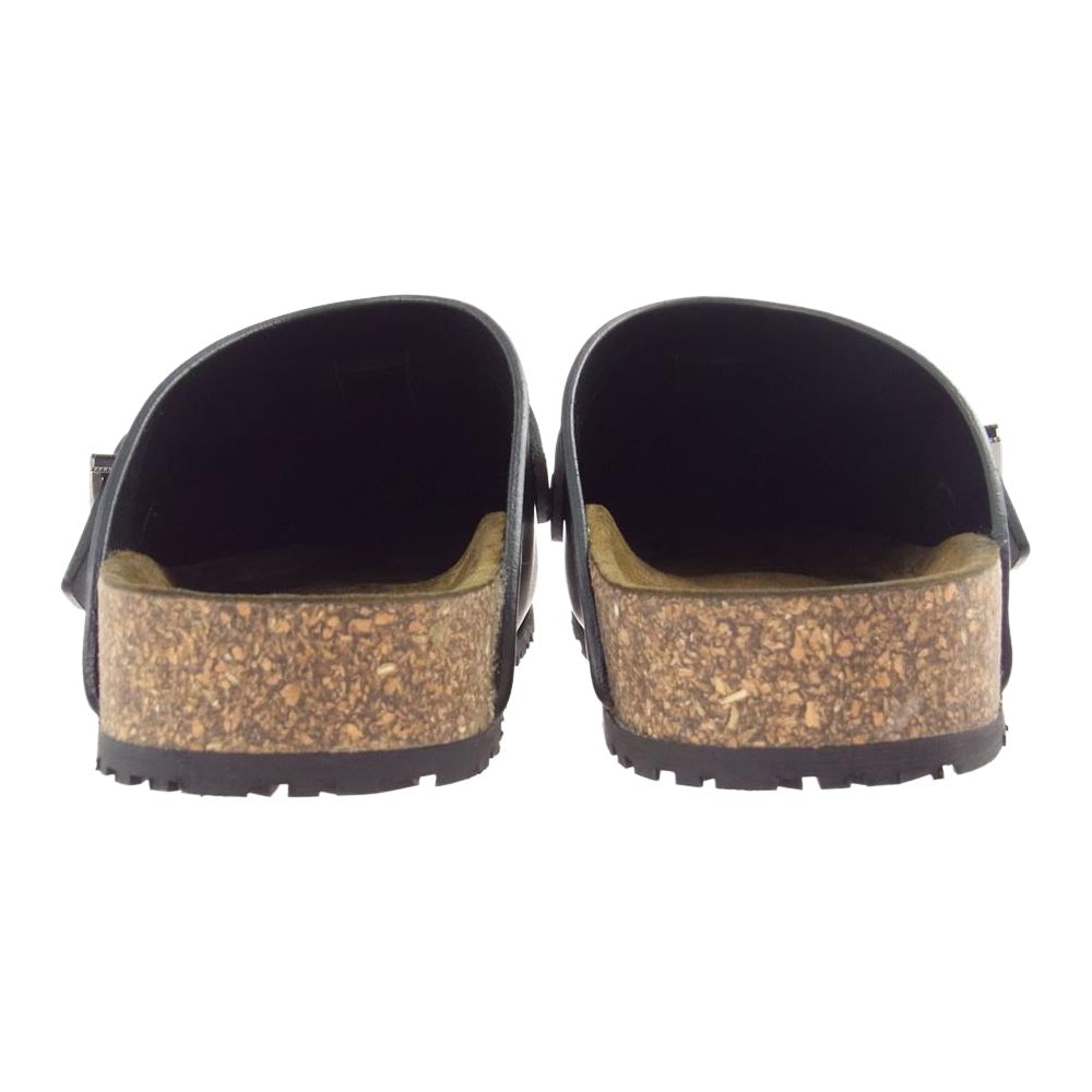 SAINT LAURENT サンローラン 687617 スムースレザー ニコルズ クロッグ サンダル ブラック系 42.5【美品】【中古】